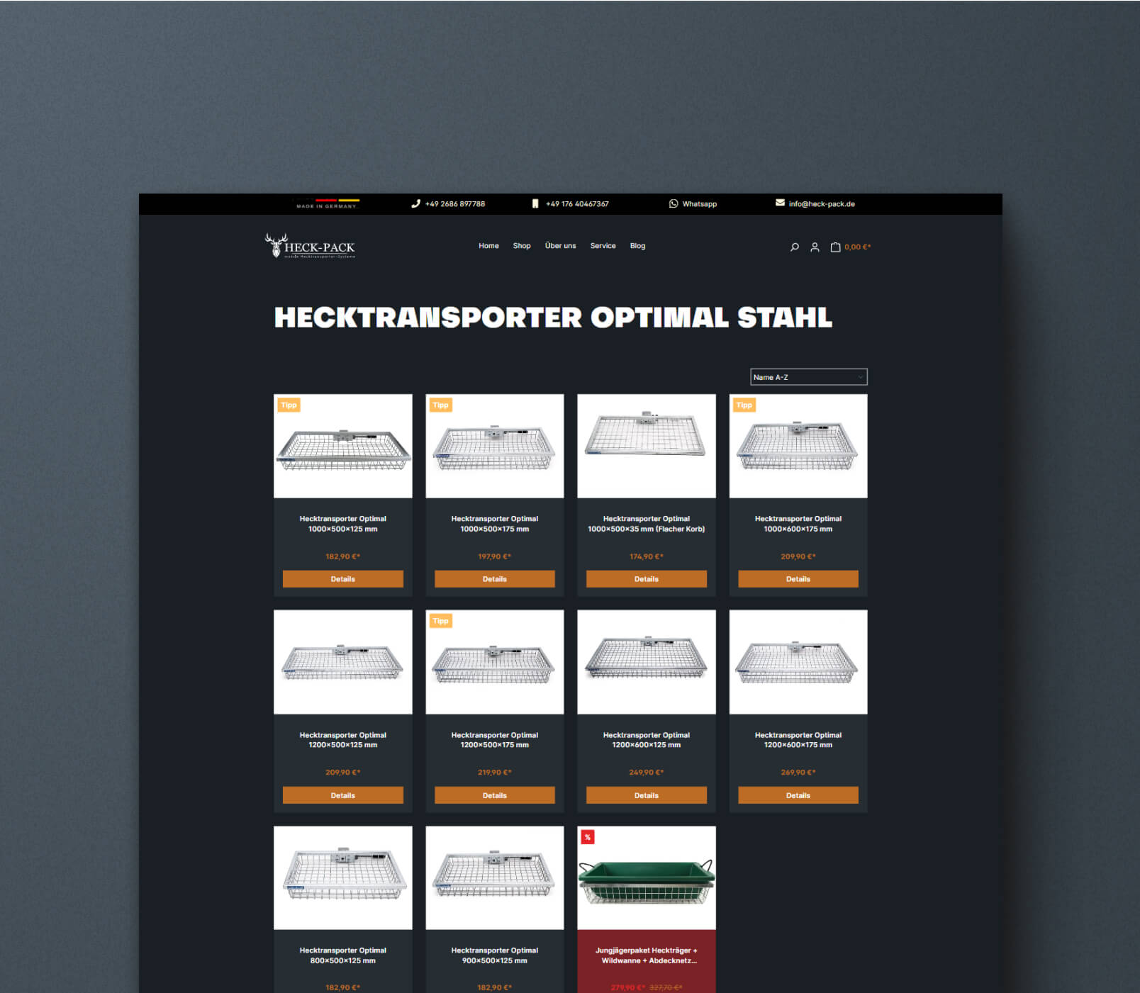 Webshop heck pack Produktübersicht Hecktransportsysteme