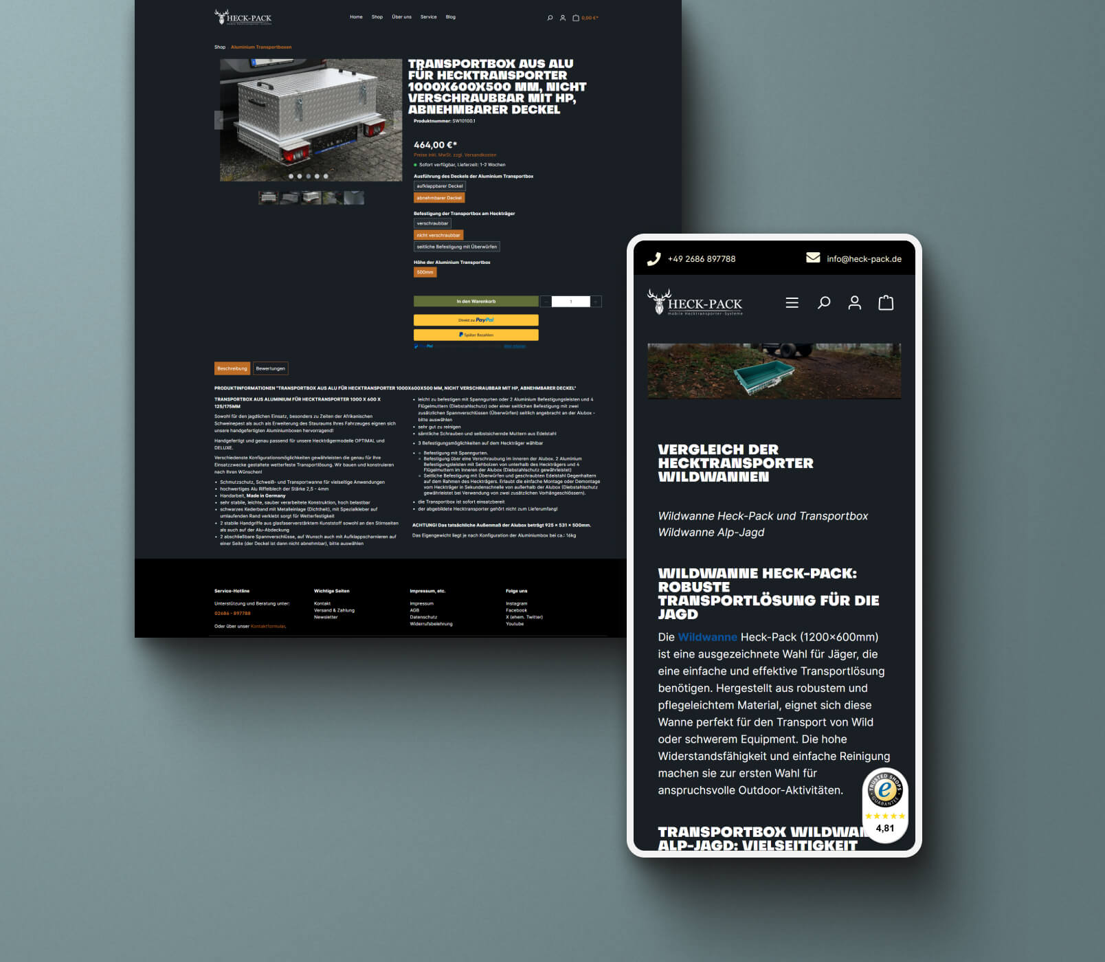 Heck Pack Onlineshop