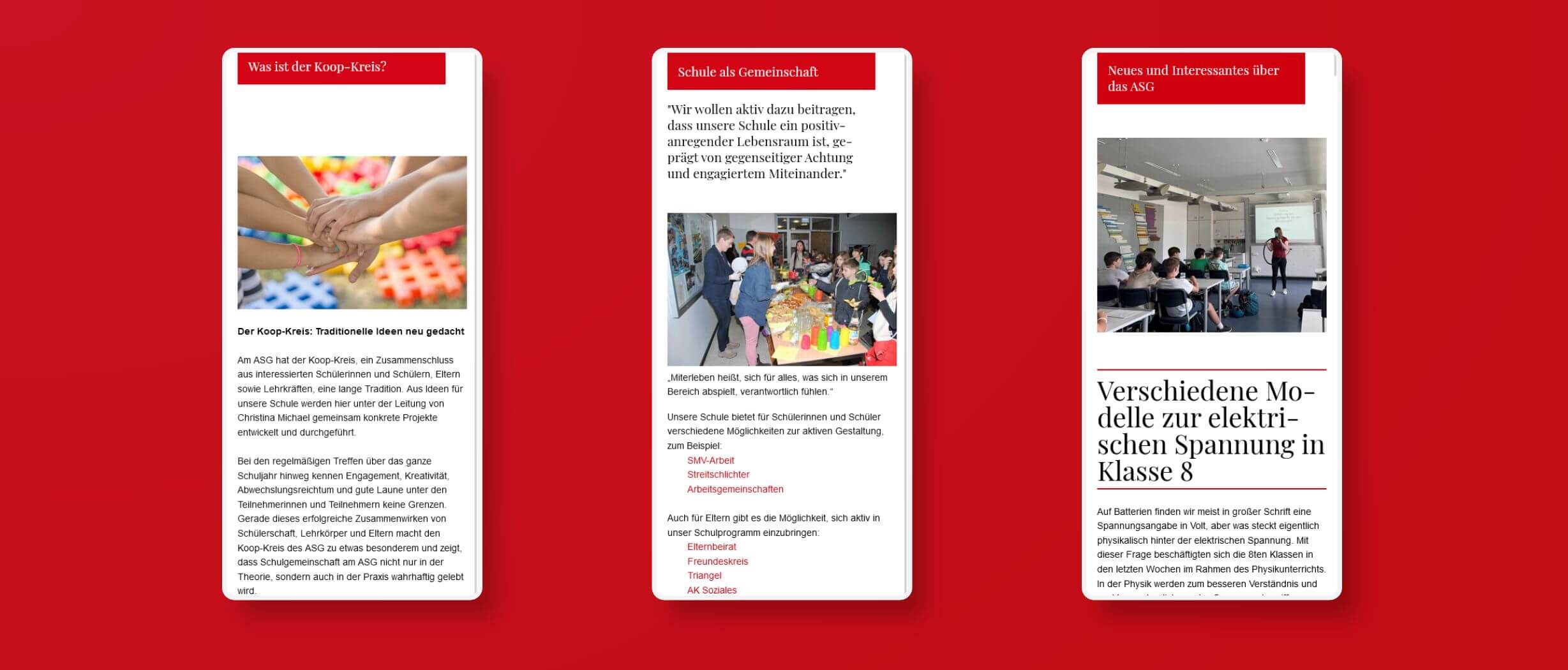 Responsive Design für Gymnasium
