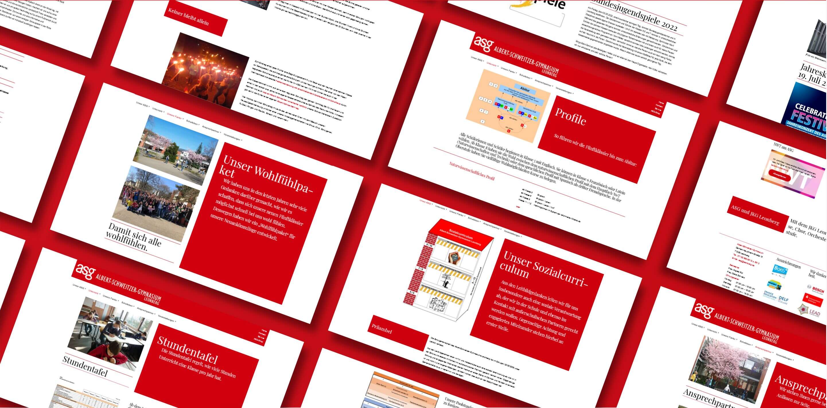 Individuelles Design Layout für Schulhomepage