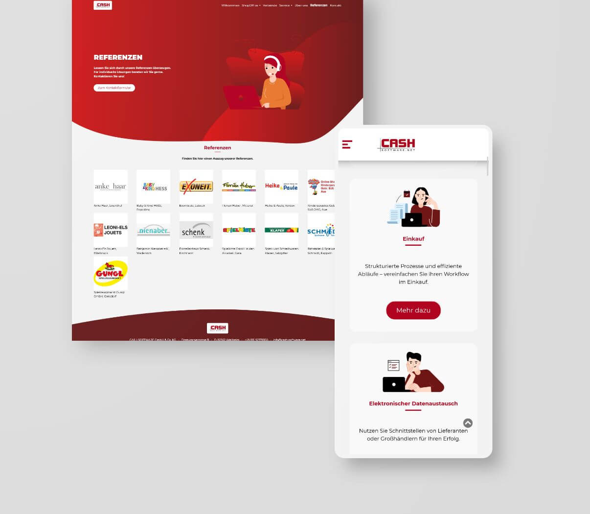 Webdesign für ein Kassensystem
