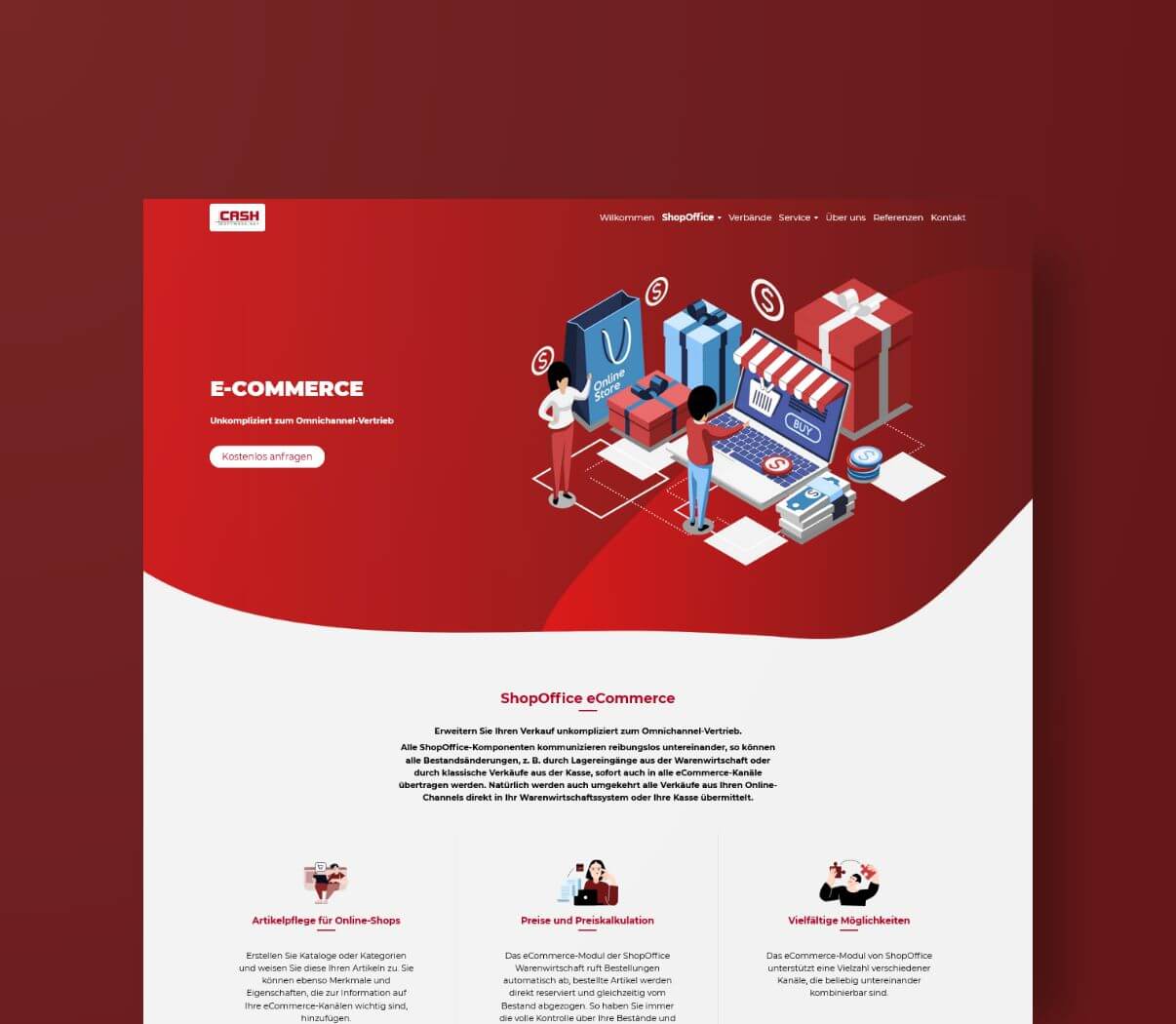 Webdesign für ein Shopoffice mit Warenwirtschaft