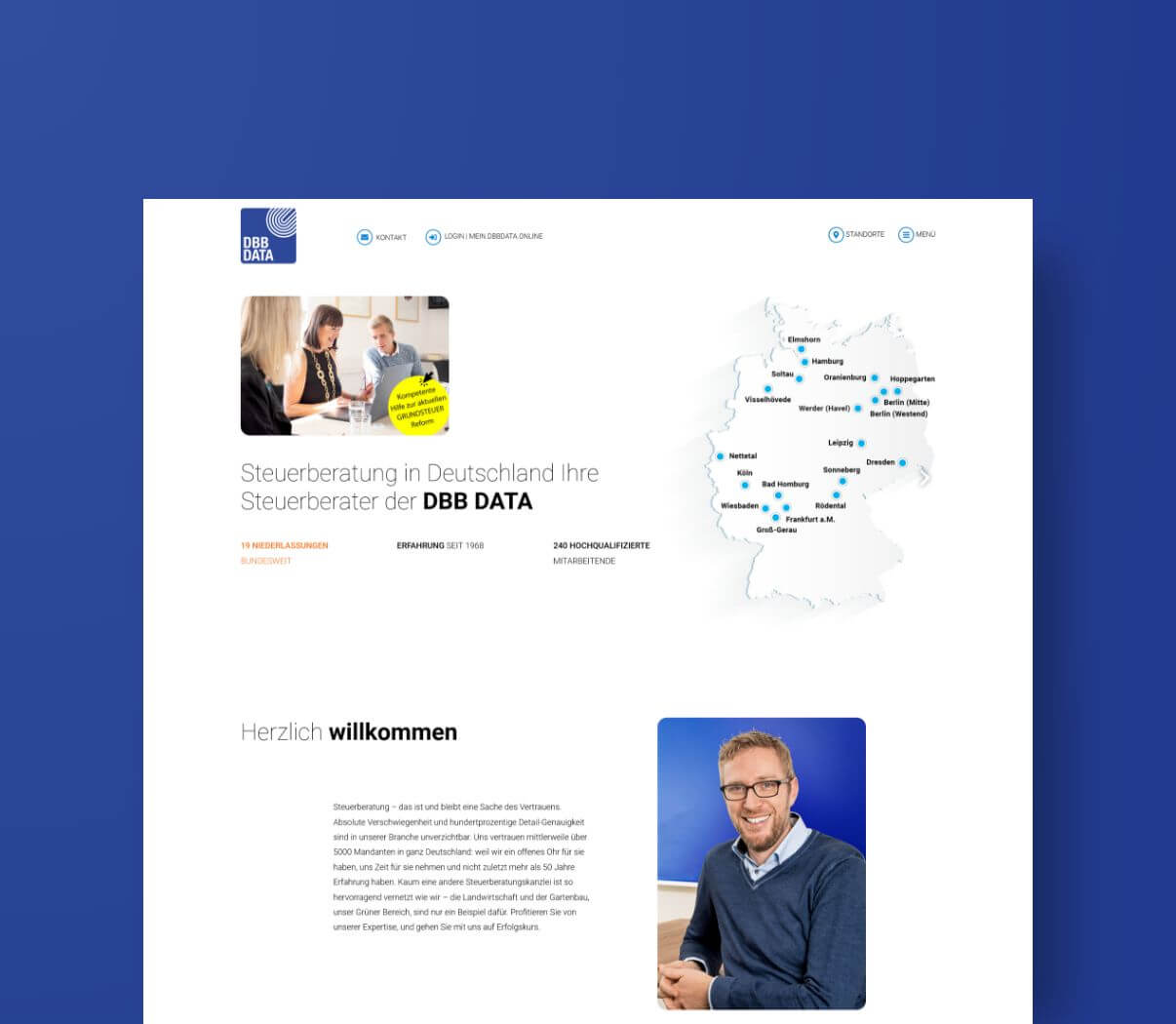 Mordernes Webdesign für eine Steuerkanzlei