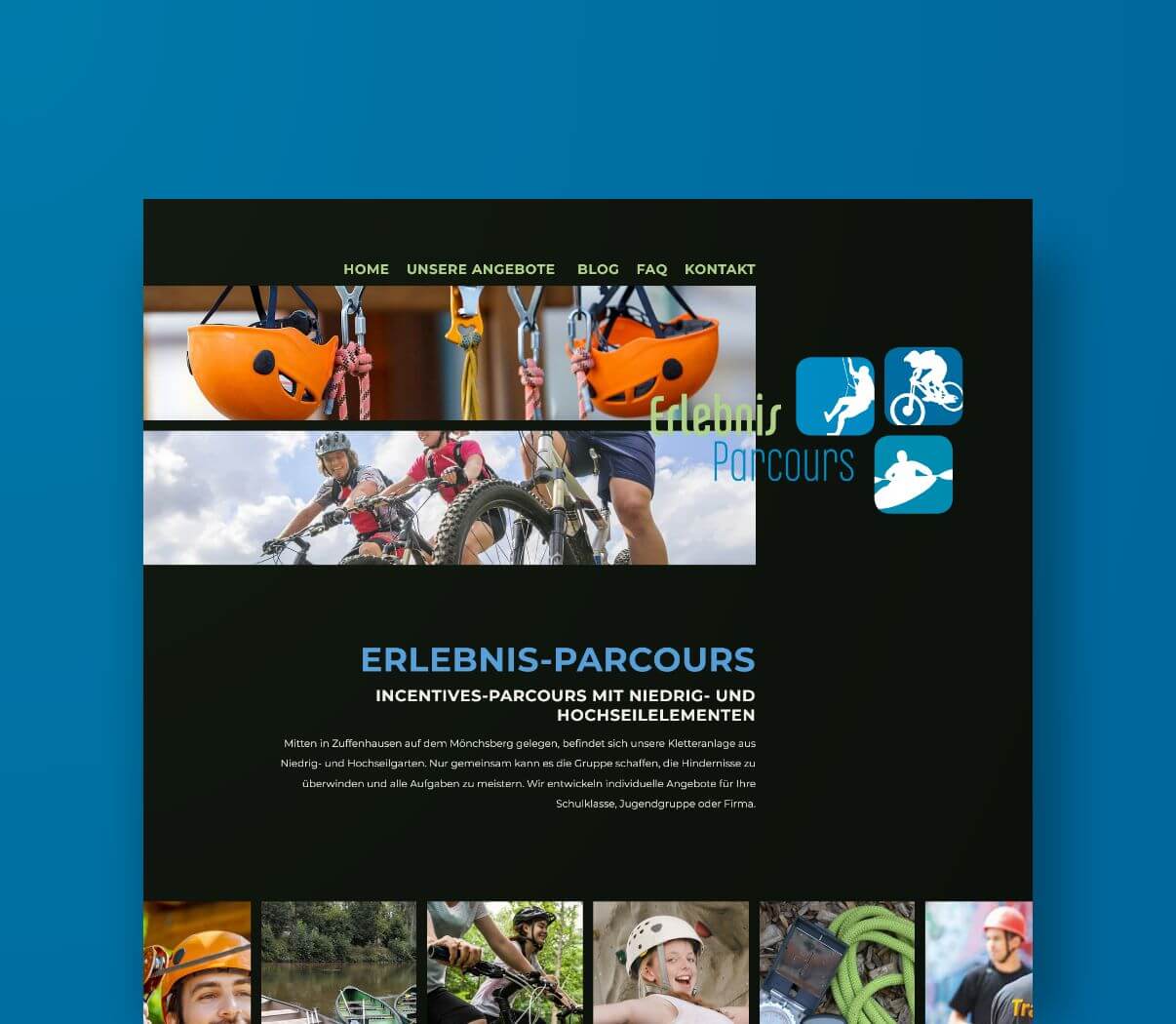 Individuelles Webdesign für einen Kletterpark