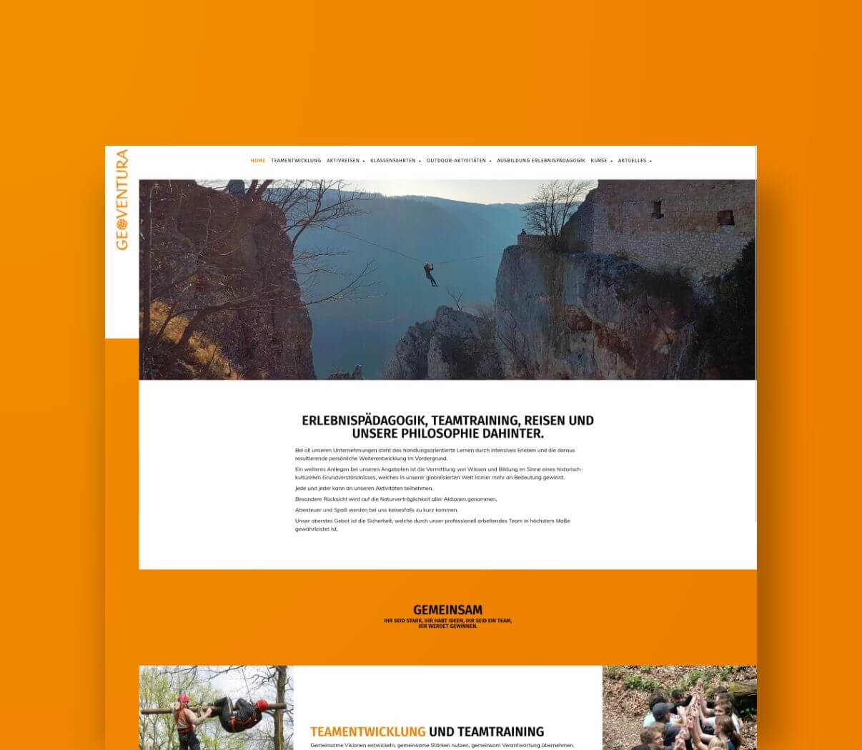 Webdesign für Erlebnisreisen