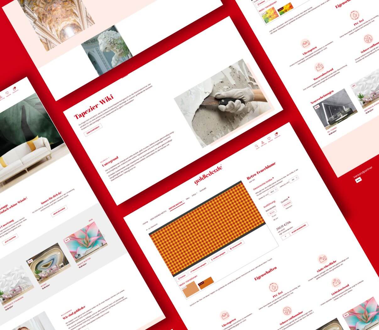 Individuell gestaltete Webseite für Goldleder