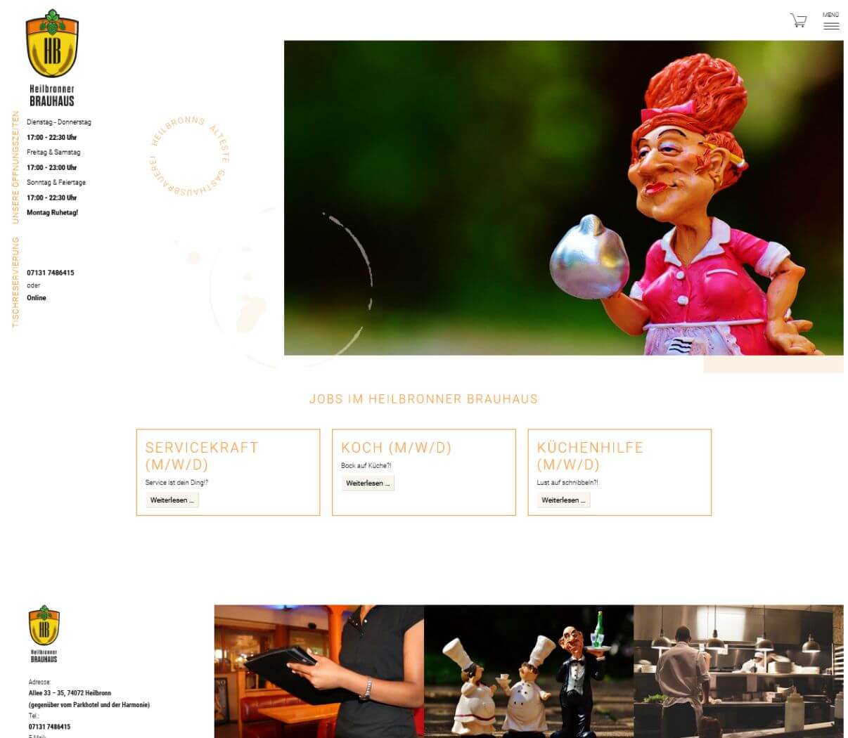 individuelles Webdesign für ein Brauhaus in Heilbronn