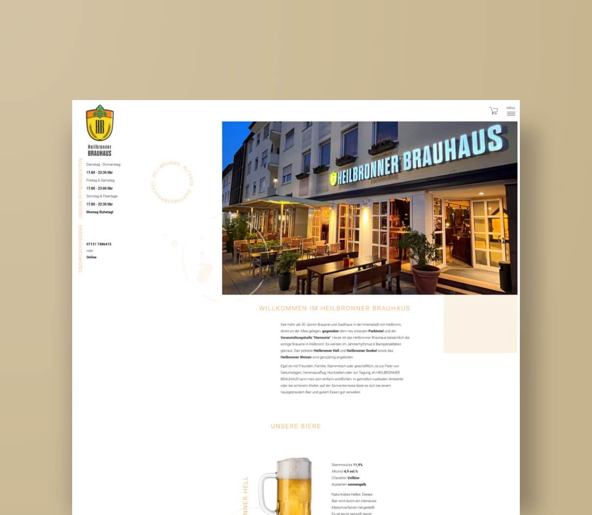 Webseite Heilbronner Brauhaus