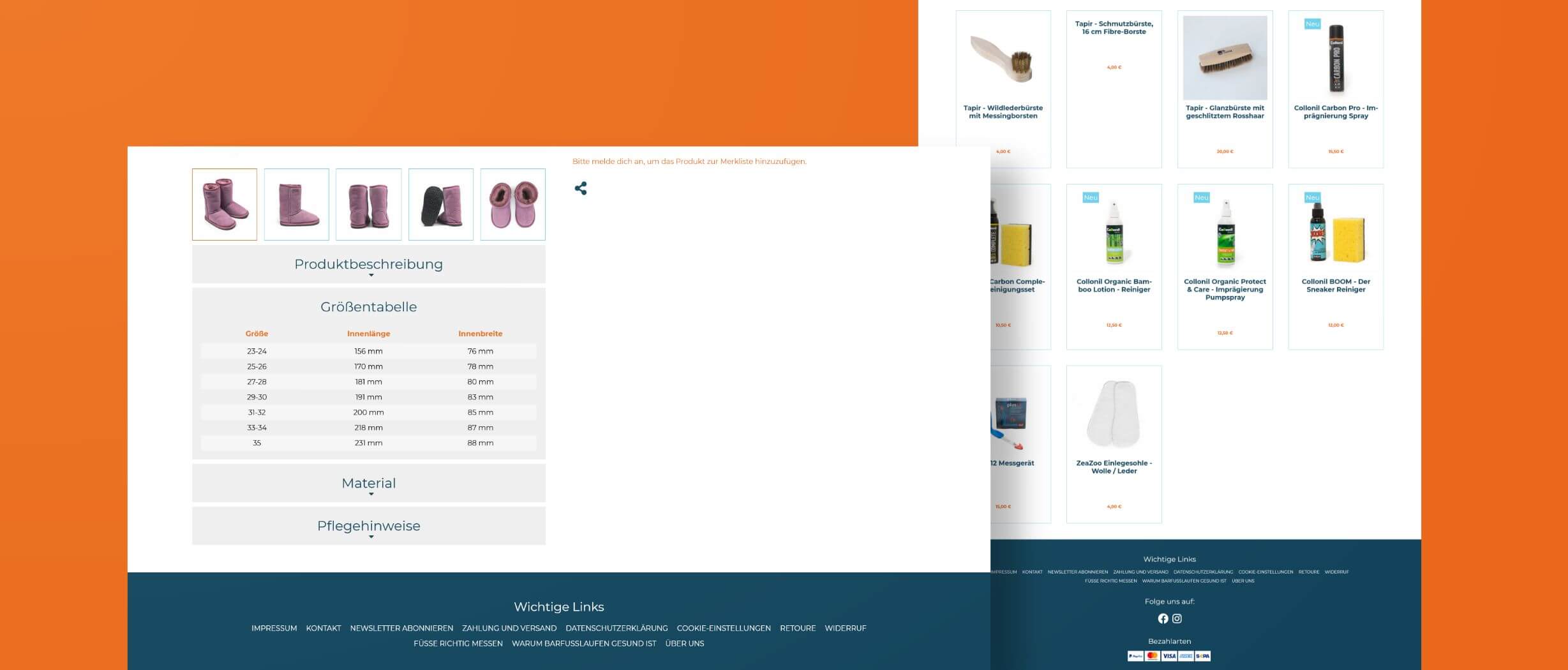 Erstellung eines Onlineshops für Barfußschuhe