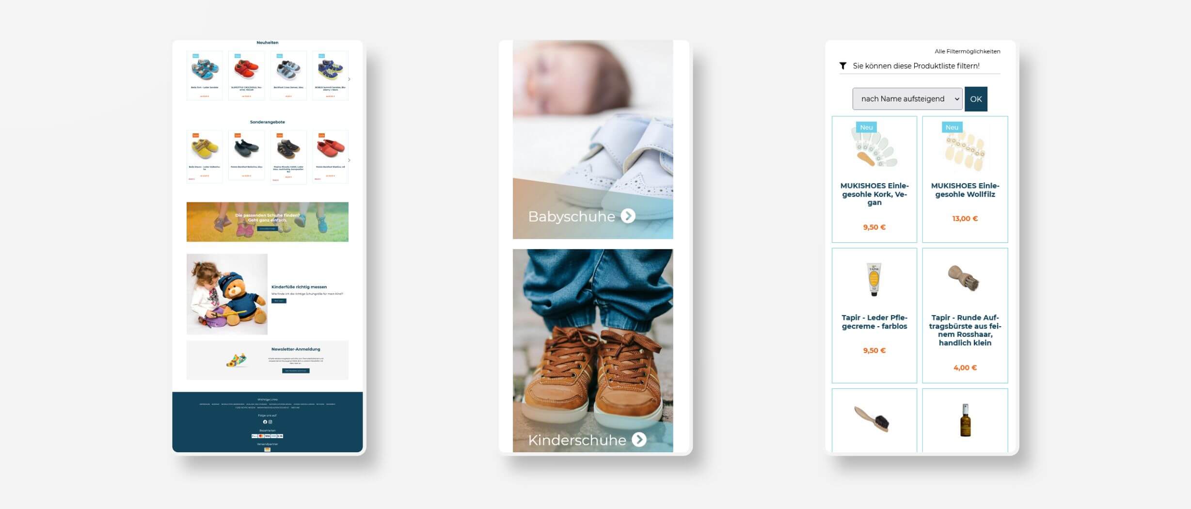 responsive Darstellung vom Jimbla Onlineshop