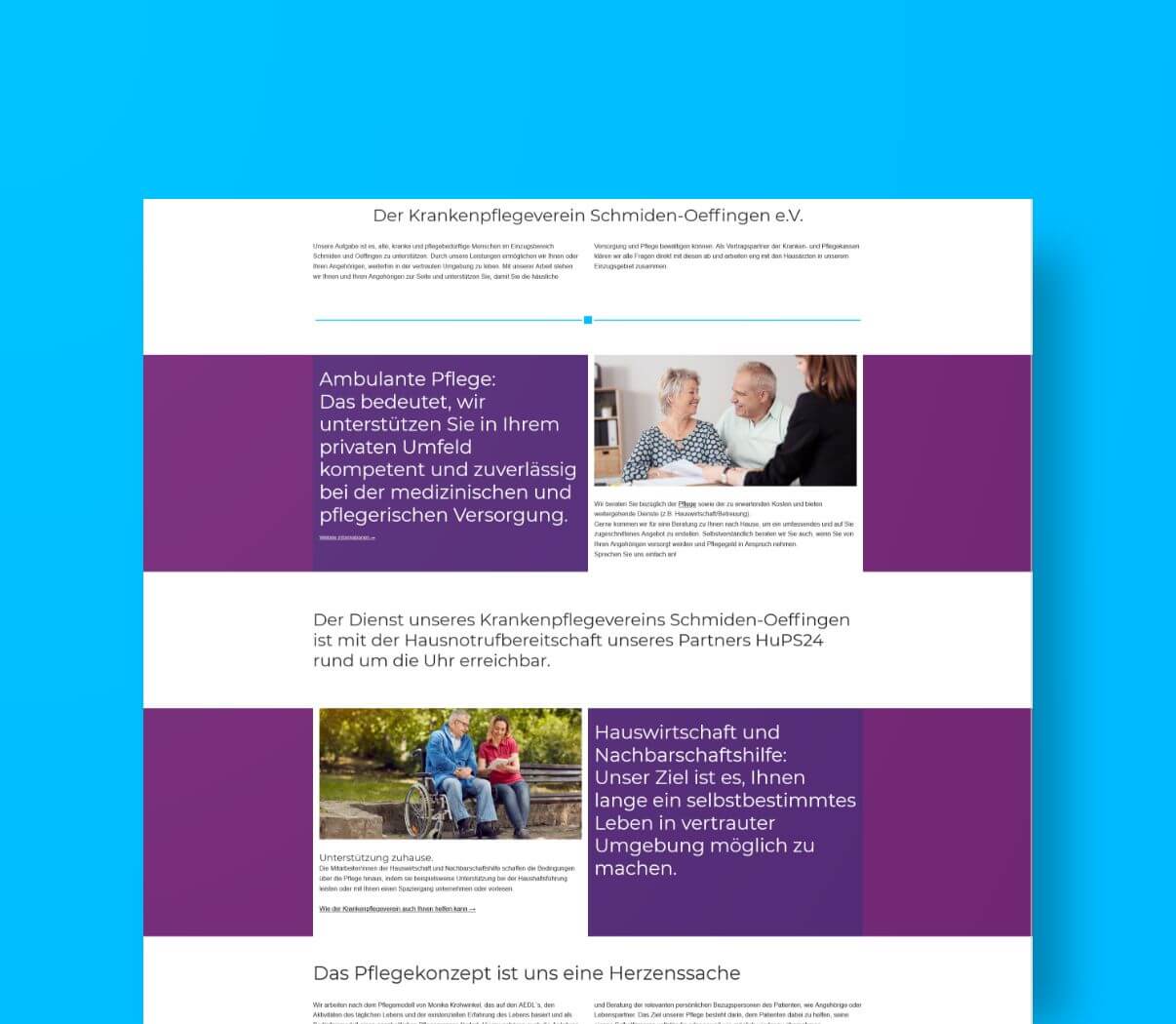 individuelles Webdesign für Krankenpflege