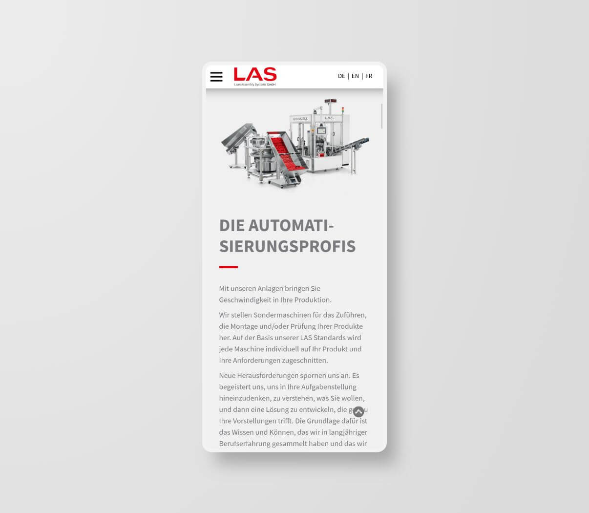 Responsive Darstellung der Startseite