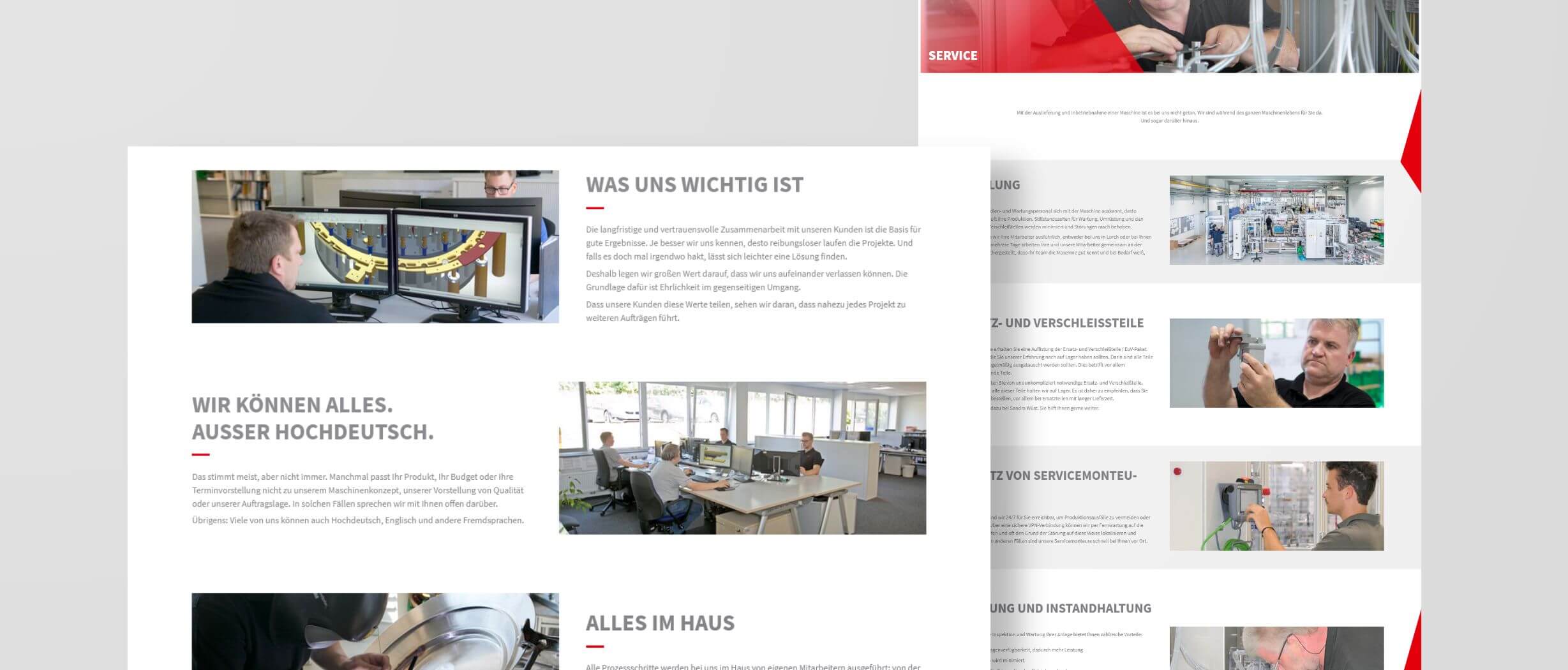 individuelles Webdesign für Maschinenbau