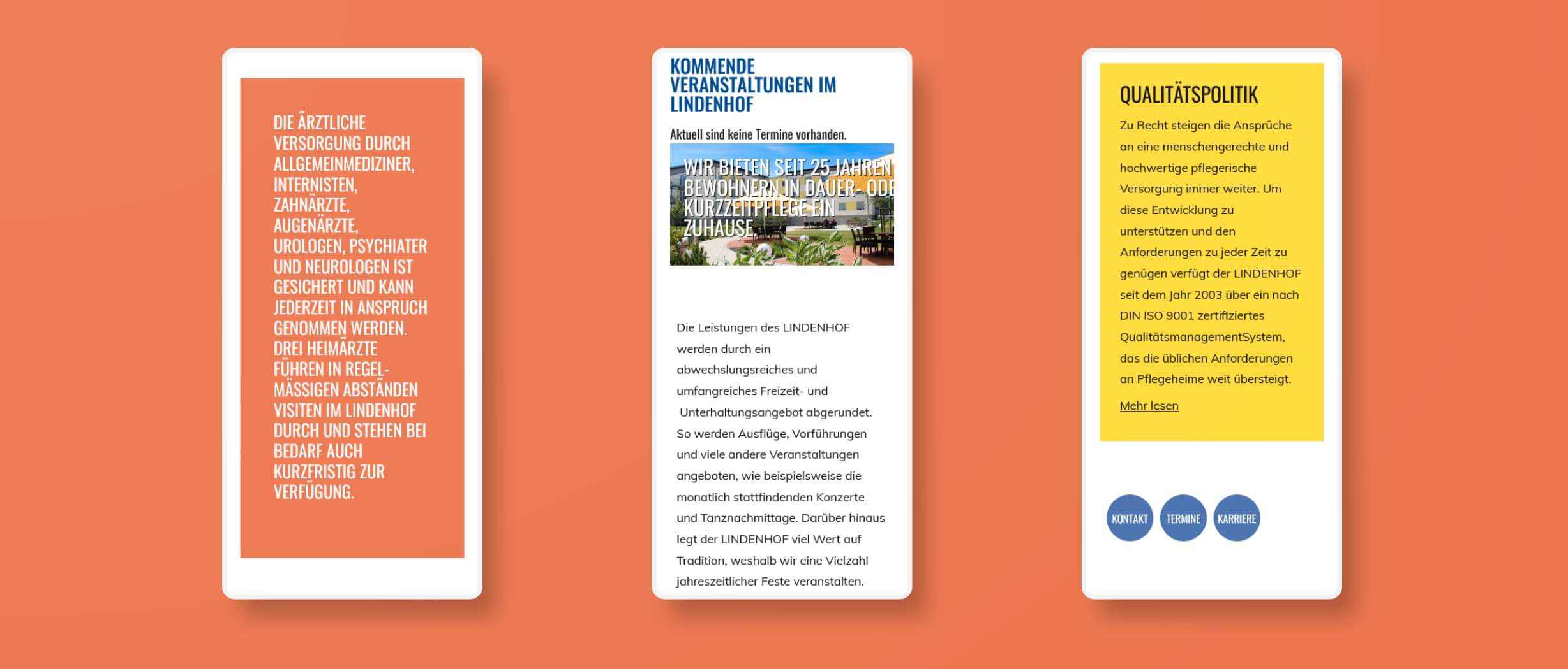 Responsive Webdesign, mobile Darstellung der Webseite