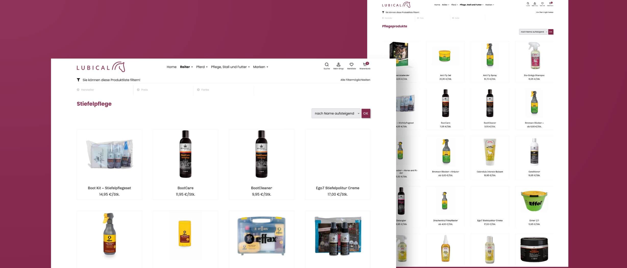 Webdesign für individueller Onlineshop