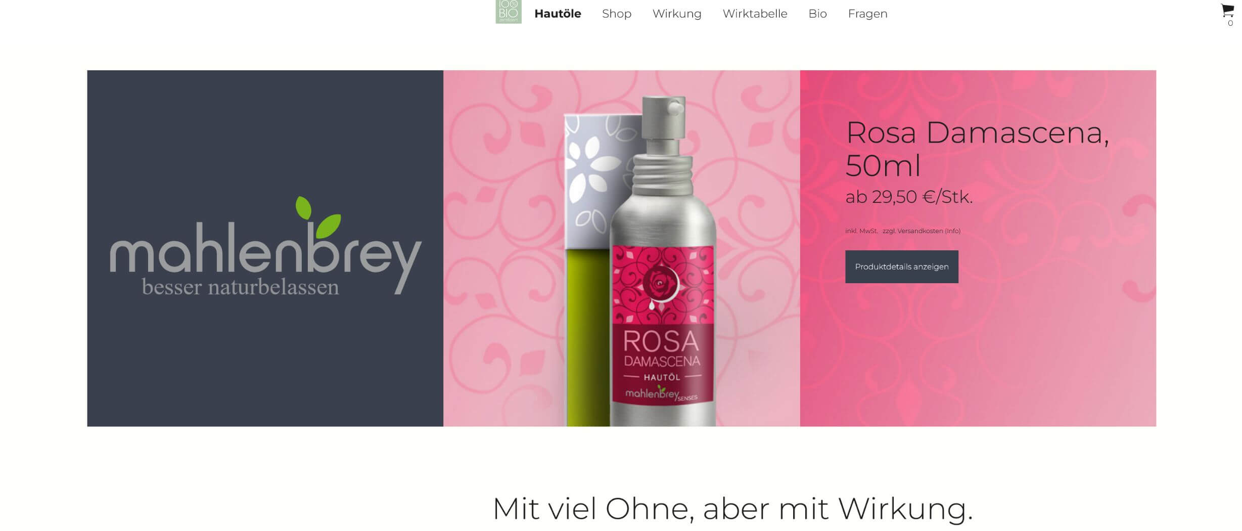 Webdesign für Naturkosmetik