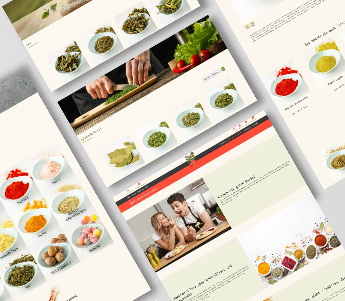 Ansicht des Onlineshops für Gewürze Hoch