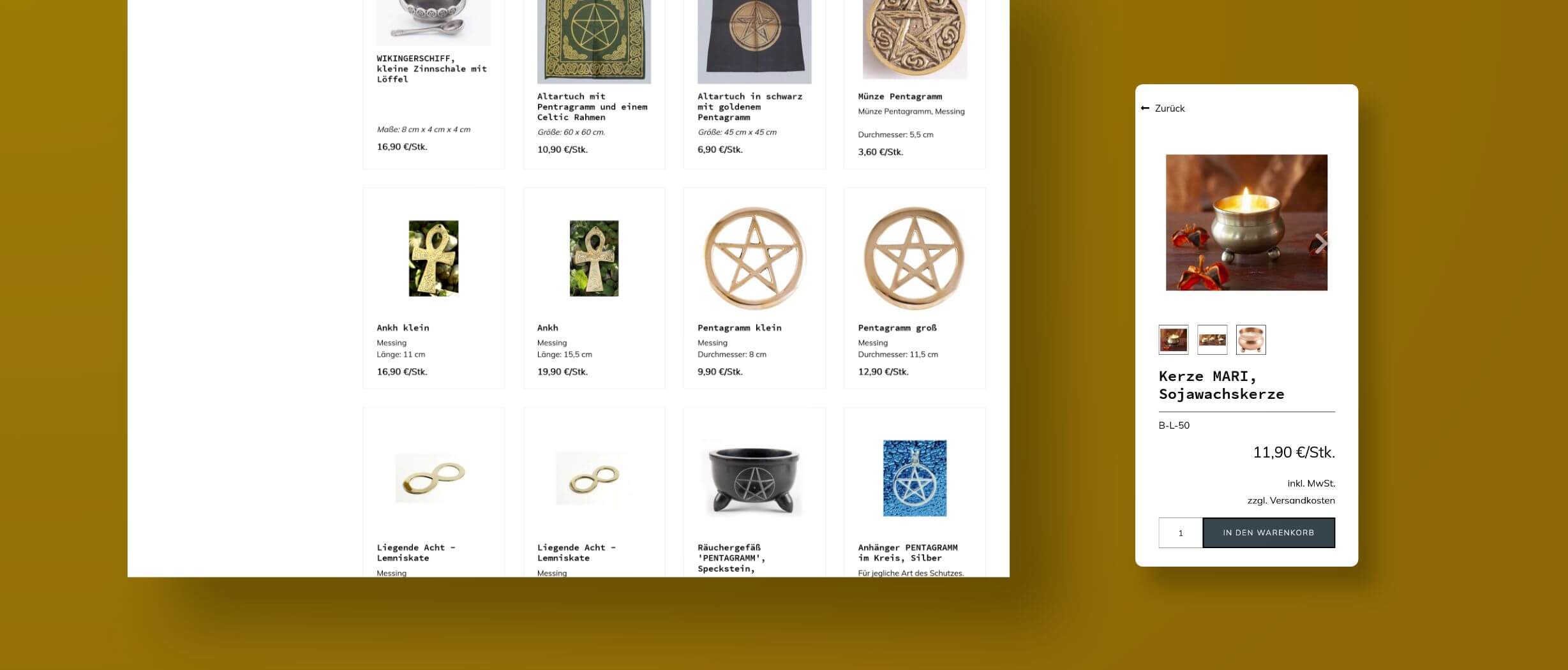 Webshop für Esoterik
