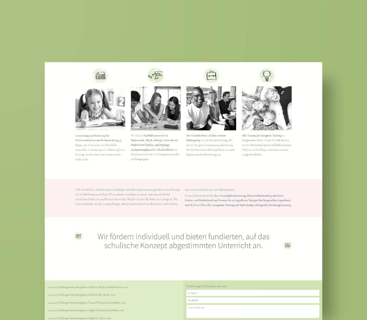 Webdesign für Nachhilfeunterricht