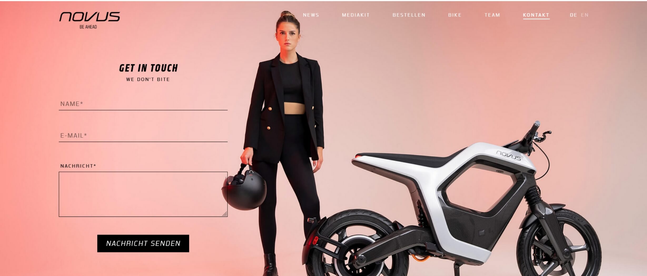 Webshop für das Startup Novus