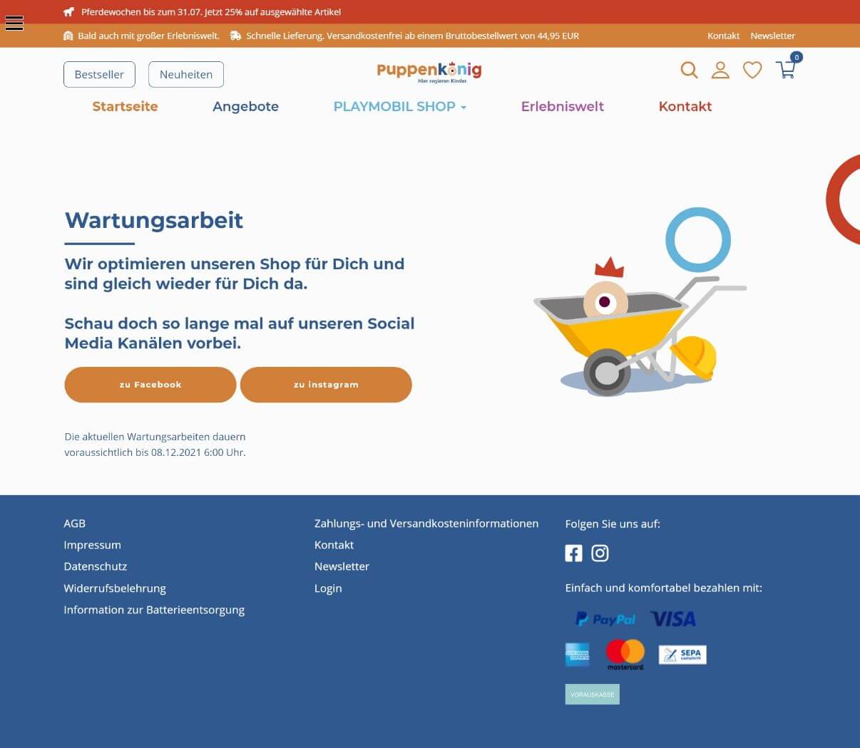 Layout für den Puppenkönig Onlineshop