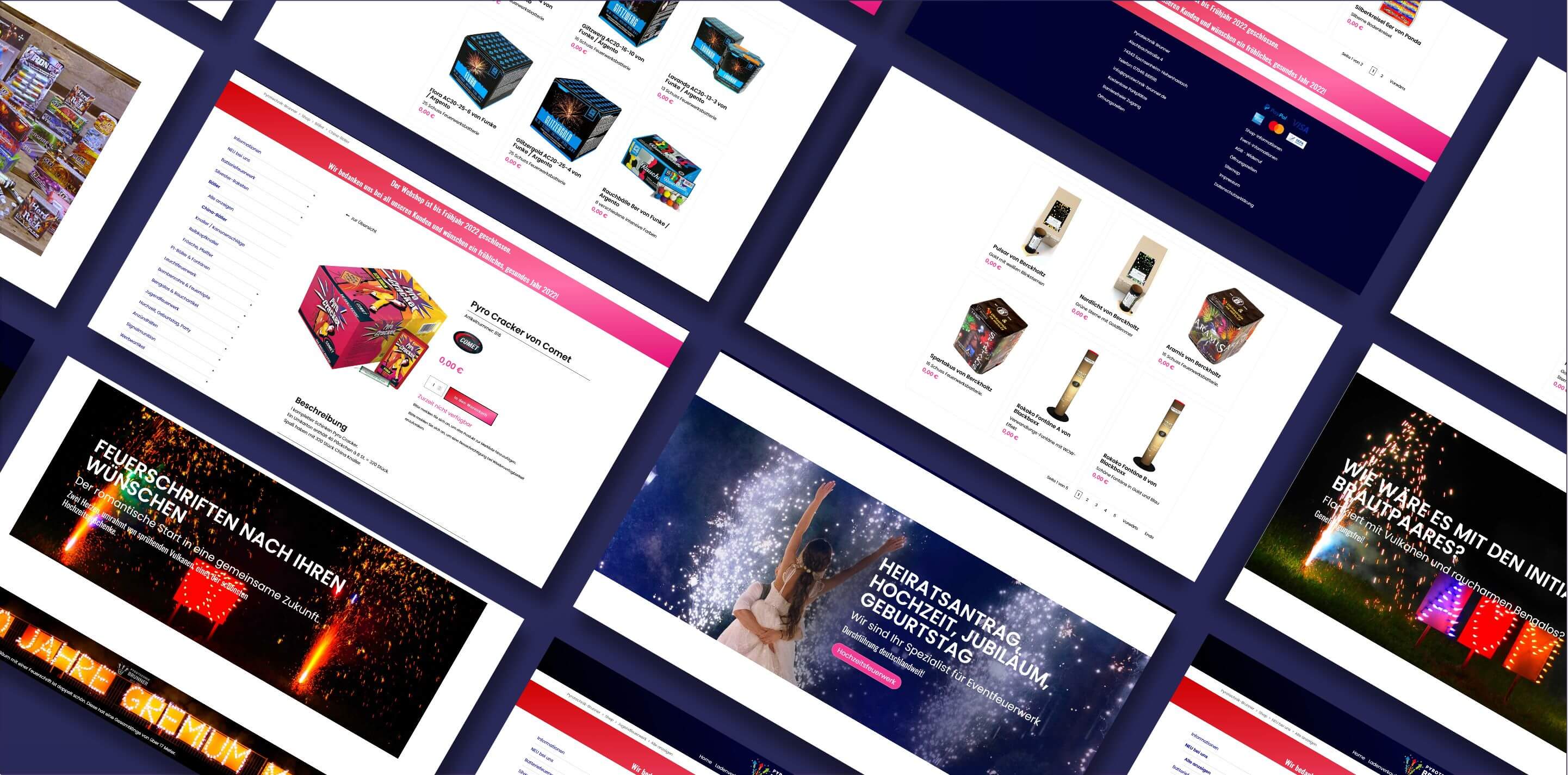 E-Commerce Shopsystem für Eventfeuerwerk
