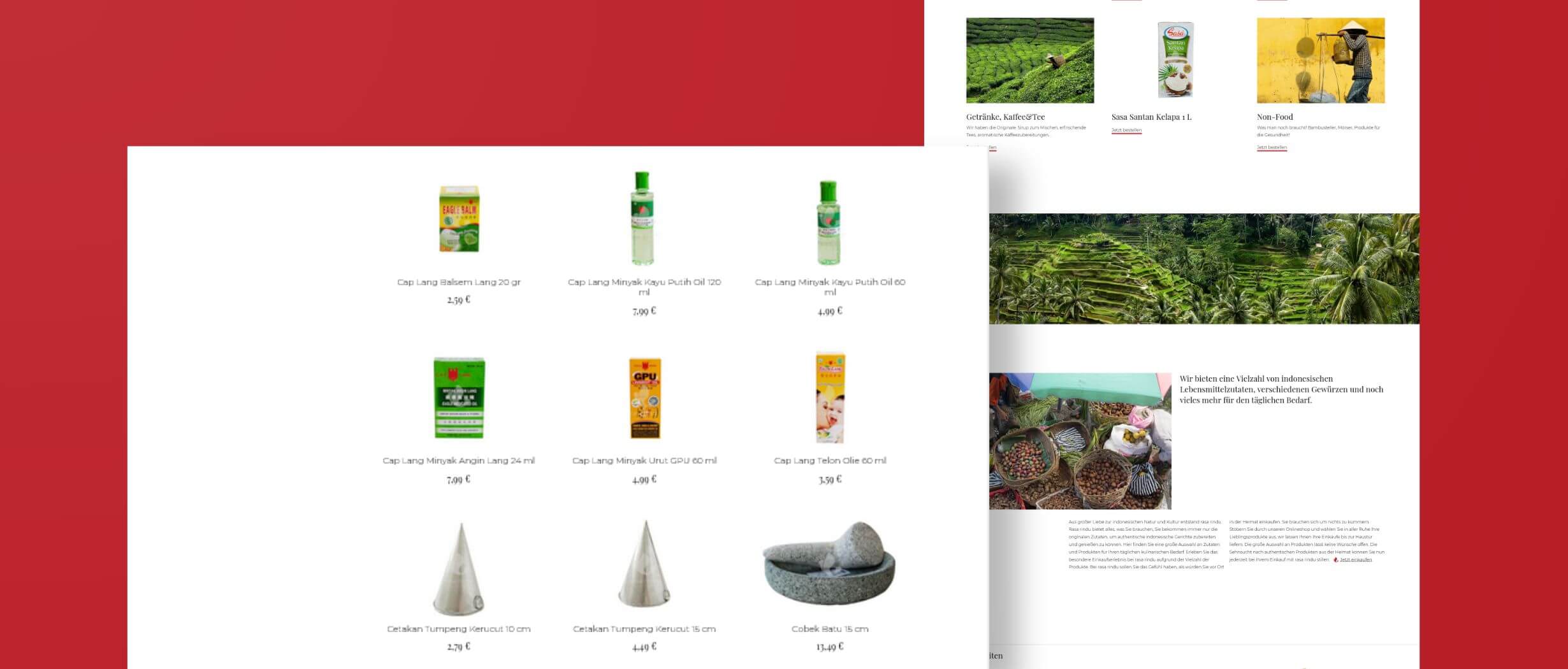 Contao Onlineshop für indonesische Spezialitäten