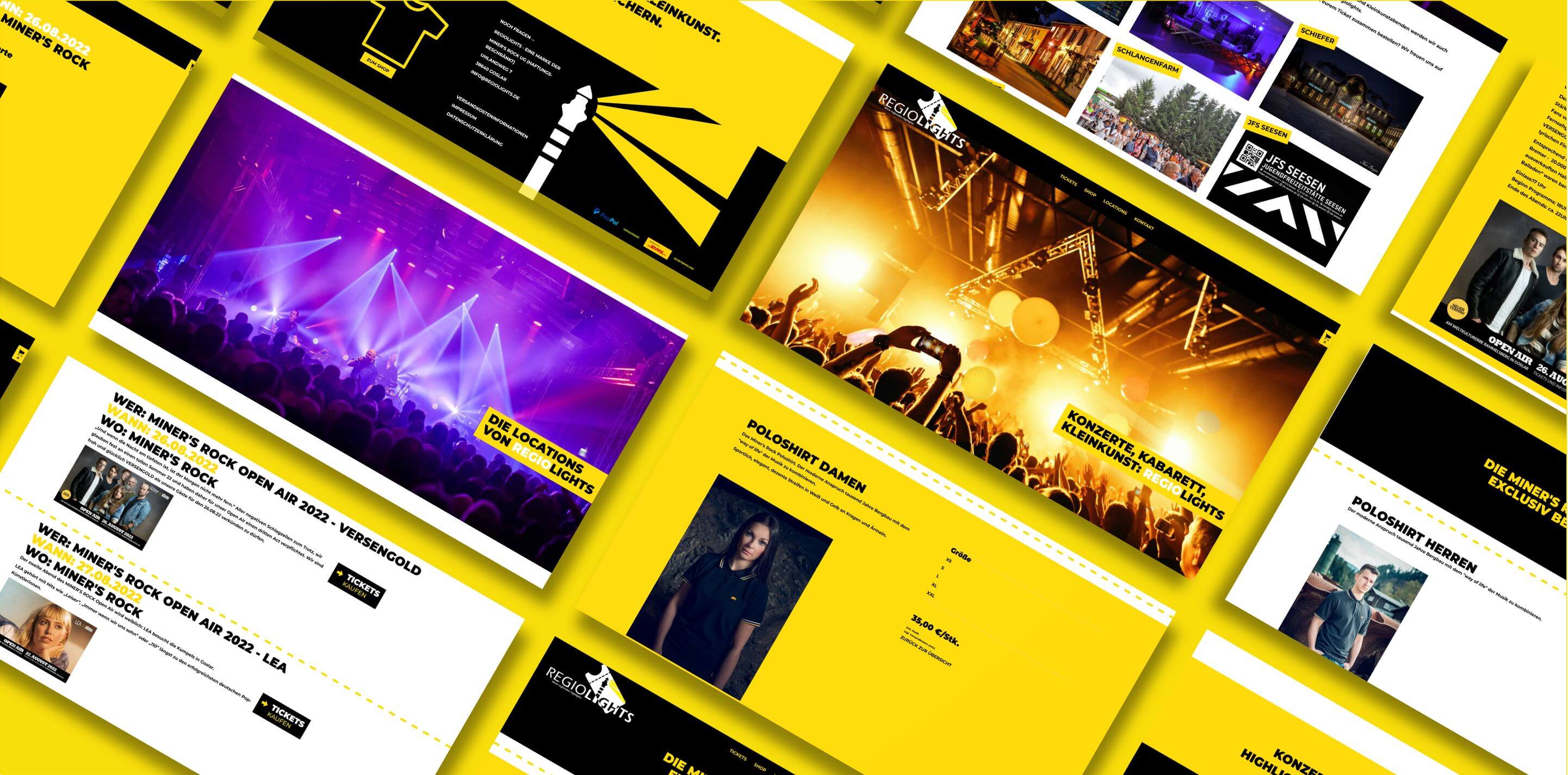 Webdesign und Webseite für Regiolight Events