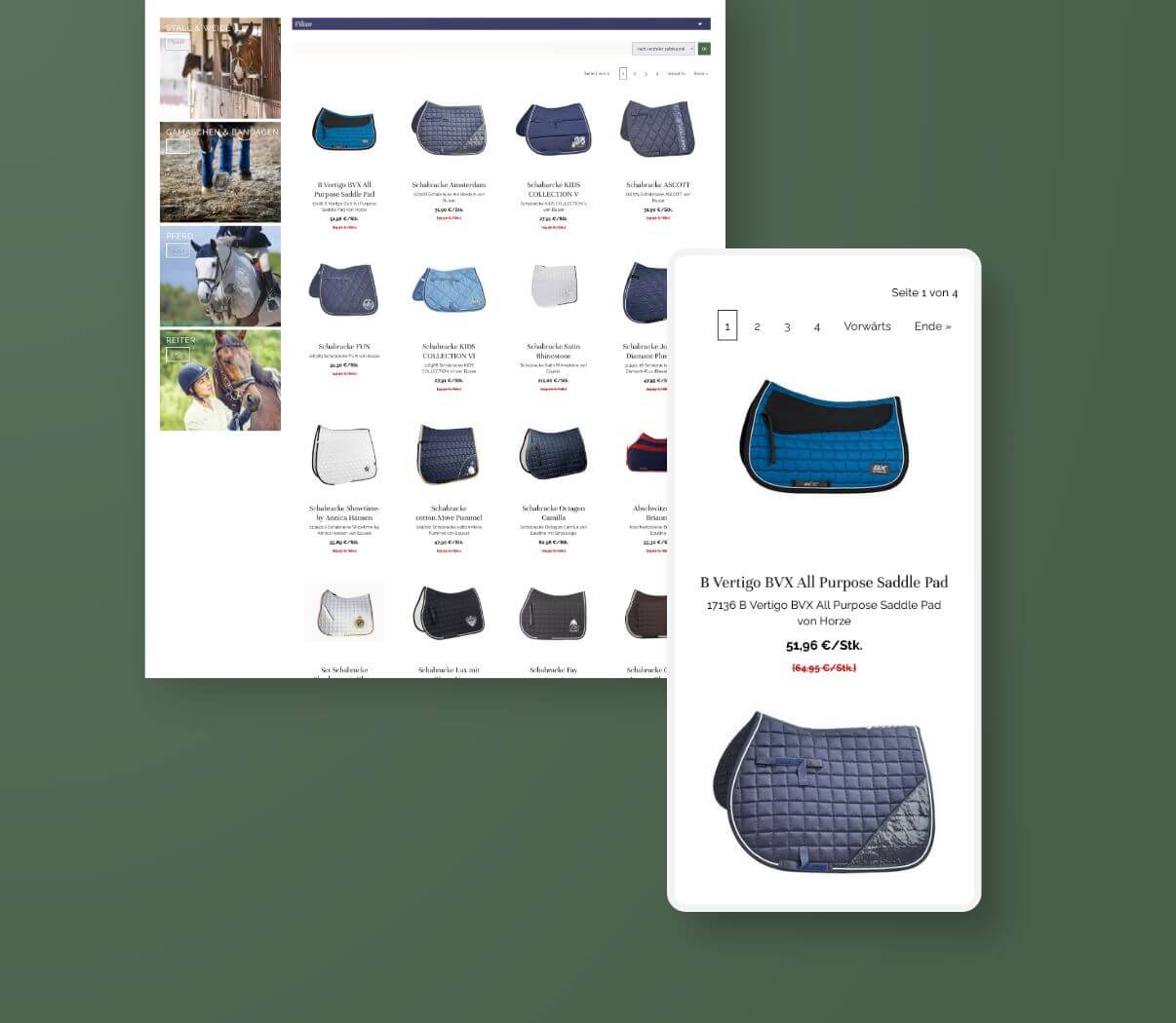 Webdesign für Shopsystem