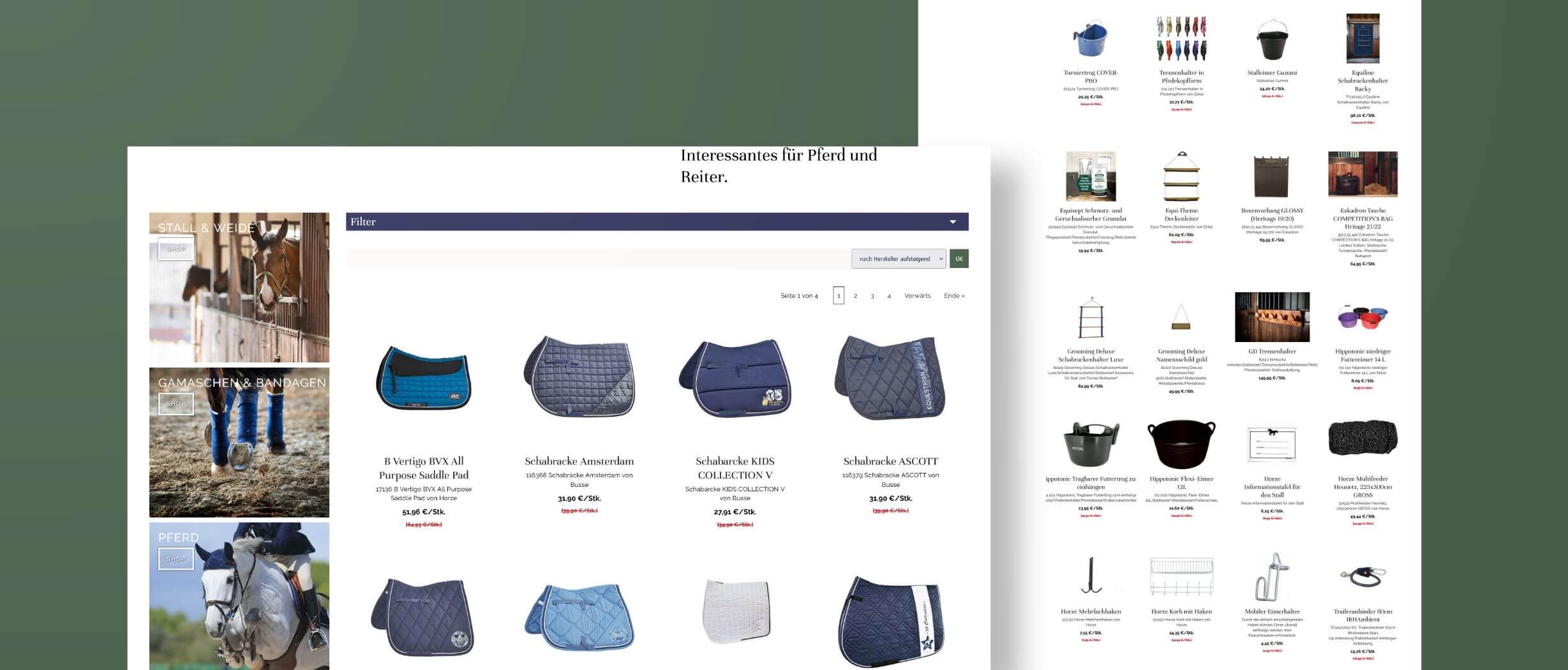 individuelles Webdesign für Pferdezubehör