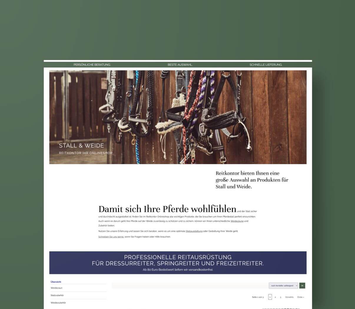 Webshop für Reitzubehör