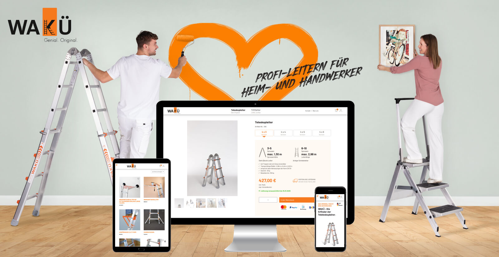 Onlineshop erstellt für Hersteller von Leitern und Leiterzubehör