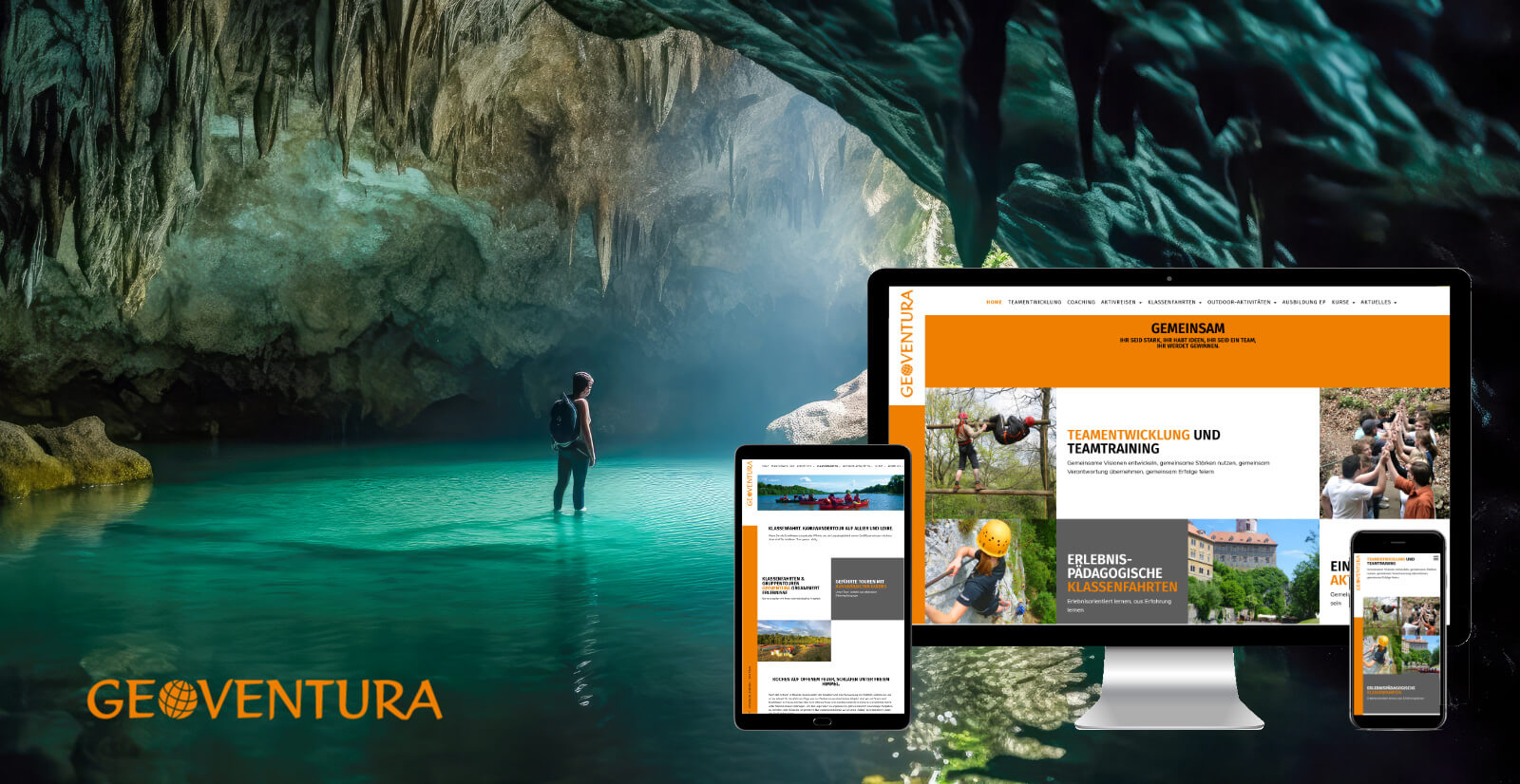 Website Design für Teambuilding und Erlebnispädagogik.
