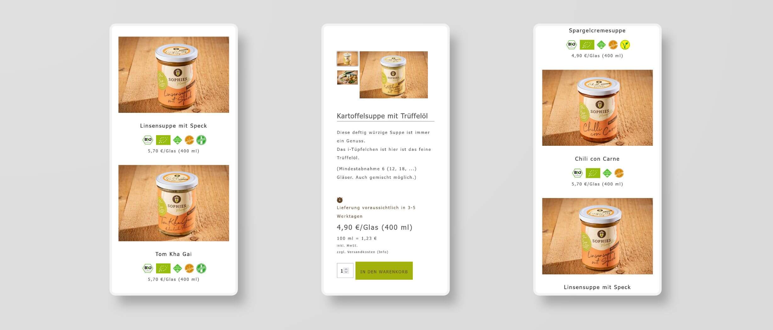 Modernes Webdesign Onlineshop