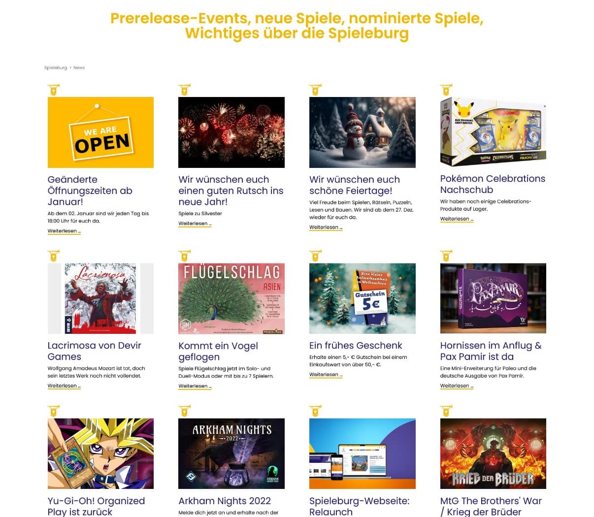 Ein individuelles Layout für einen Onlineshop für Gesellschaftsspiele professionell realisiert