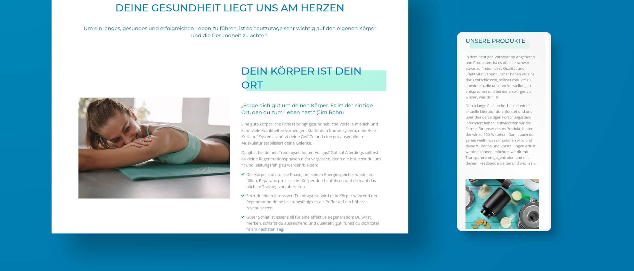 Onlineshop für Shop und Supplements