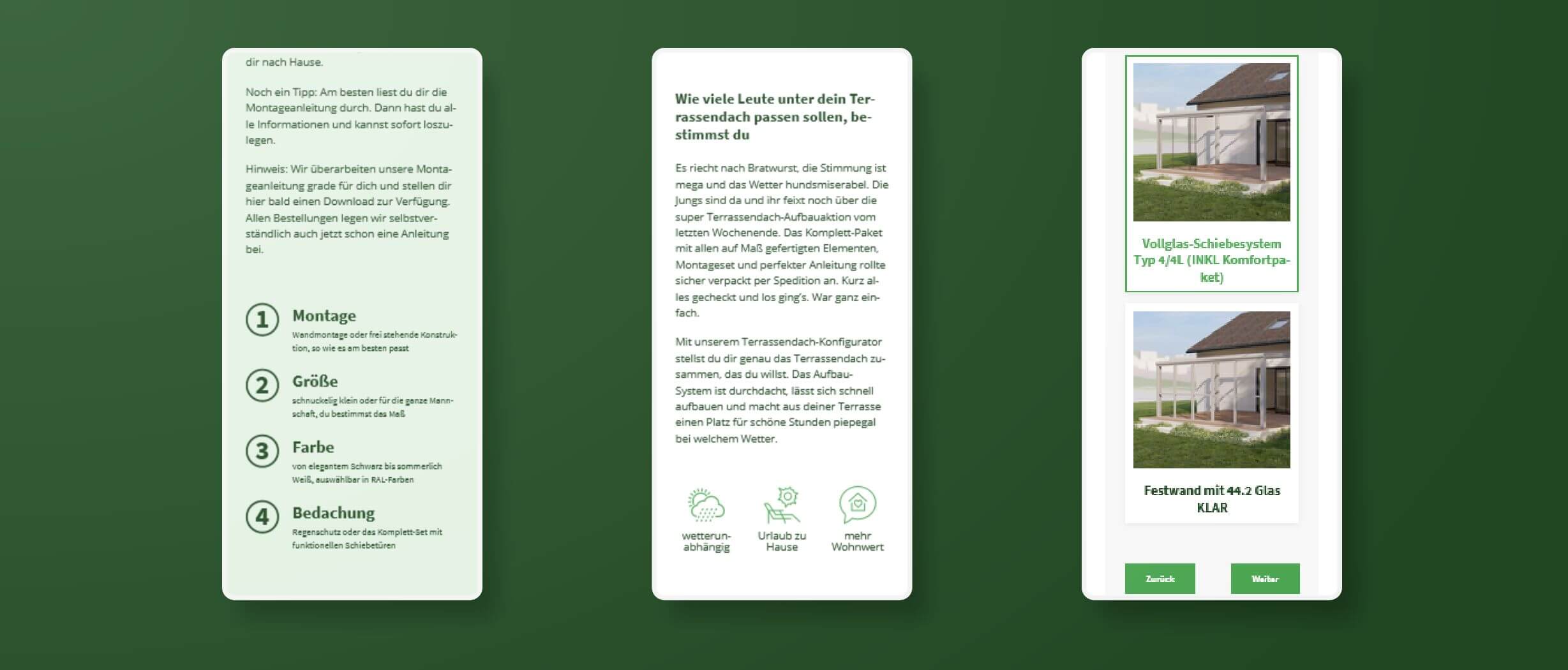 mobiles Webdesign für den Konfigurator