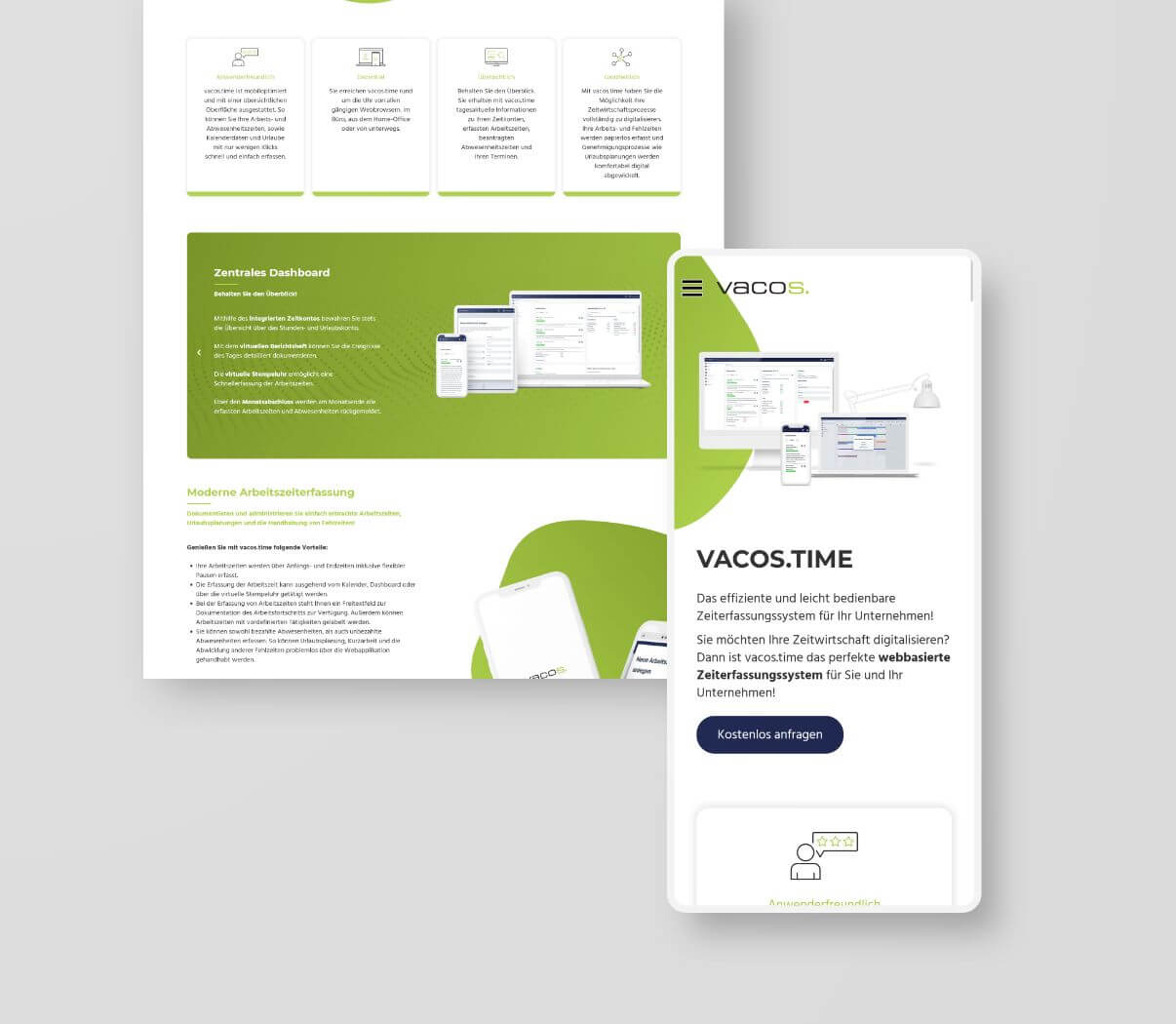 Webdesign für vacos time