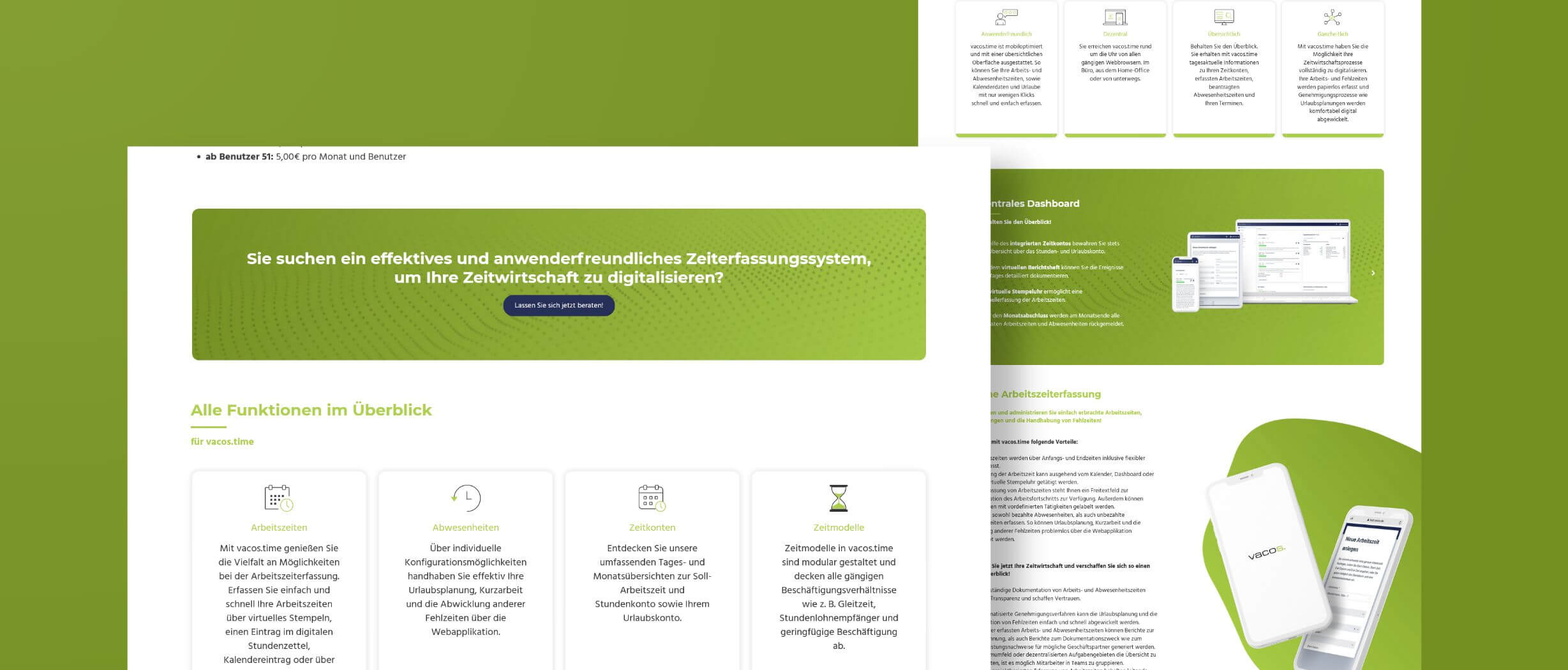 Webdesign für Zeiterfassungssystem