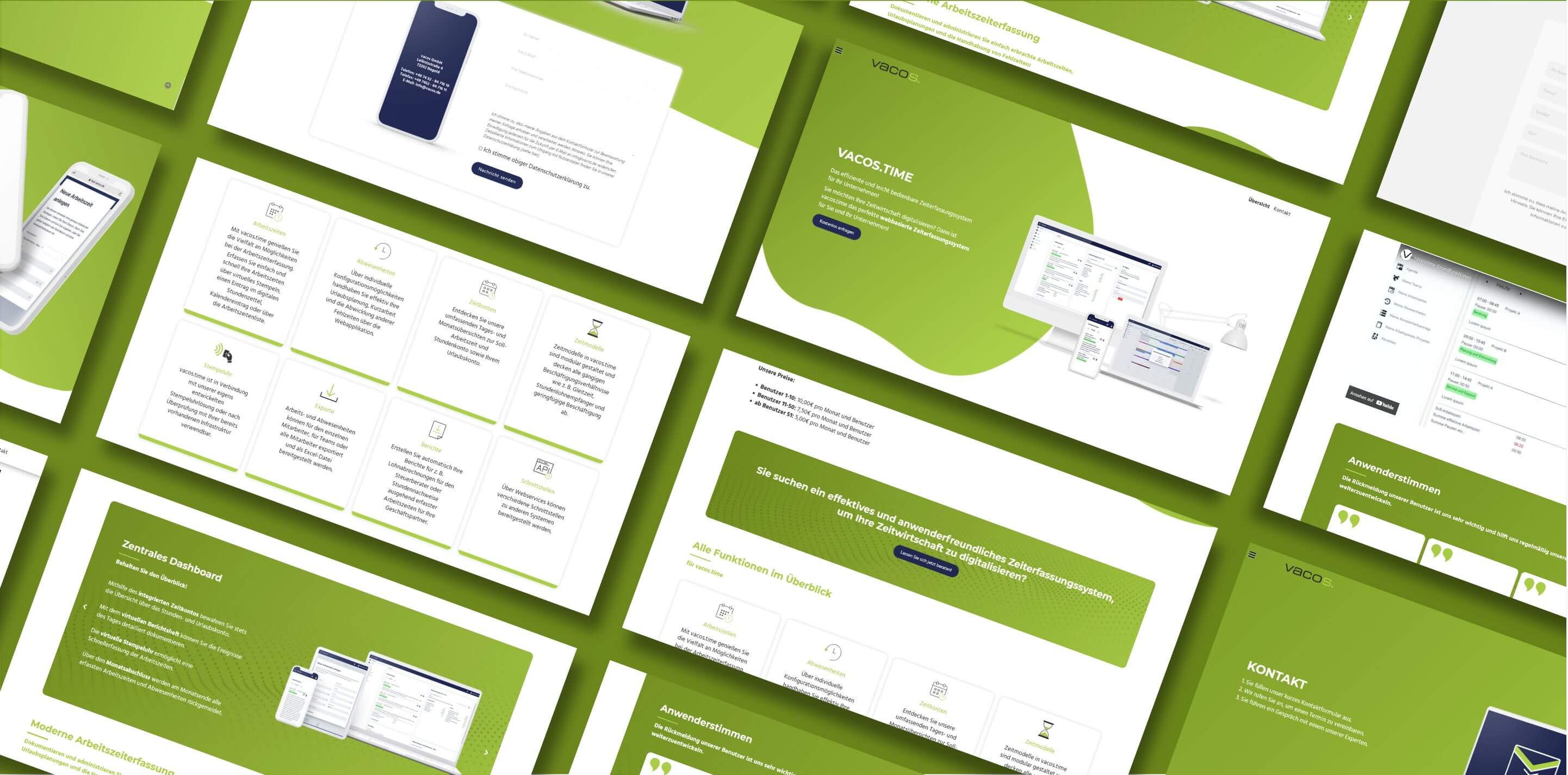 Webseite und Layout für vacos time