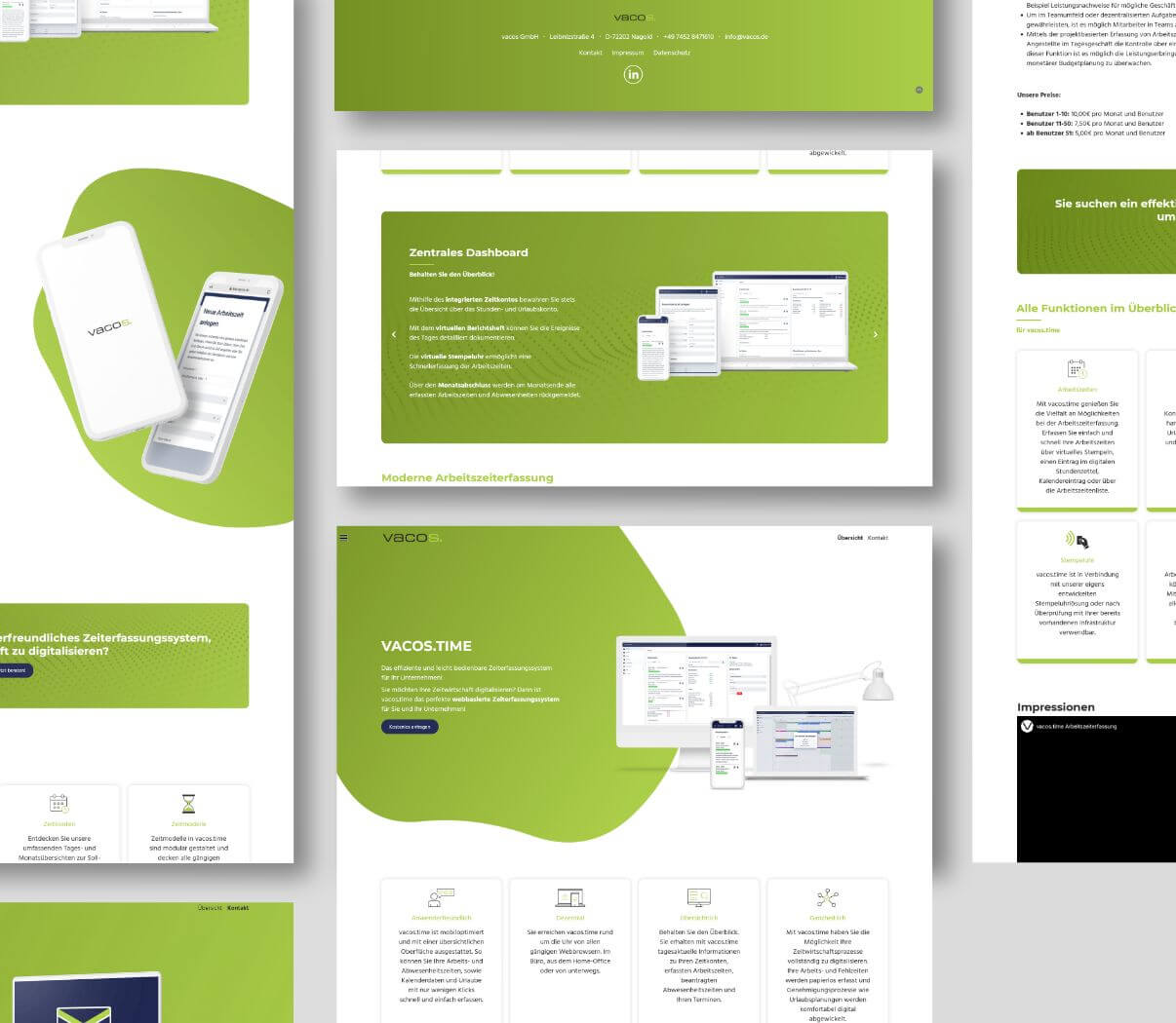 individuelles Webdesign für Zeitwirtschaftssystem