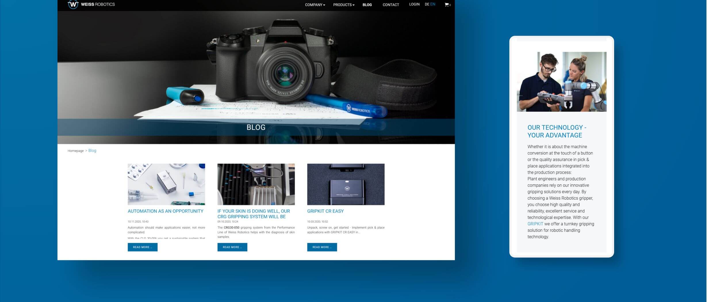 Webdesign für ein Industrieunternehmen