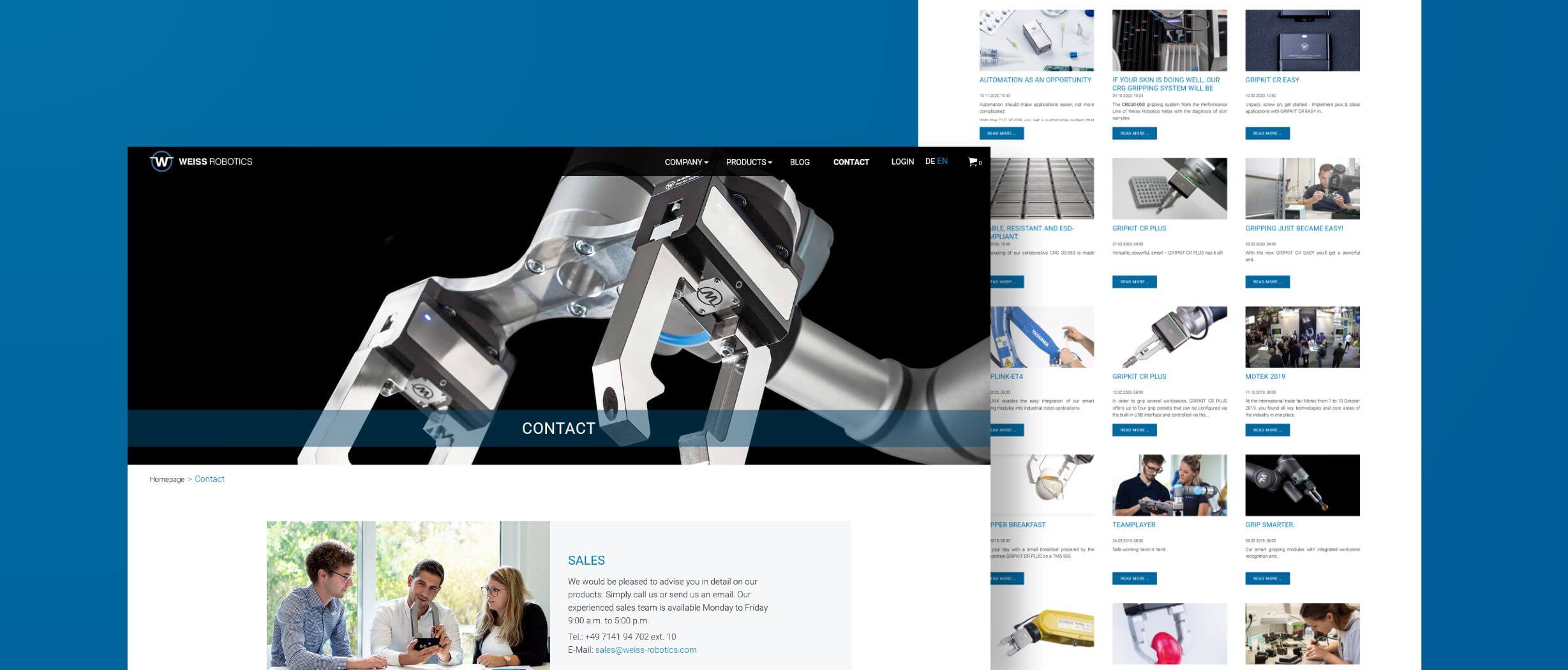 Webseite für Robotic Startup