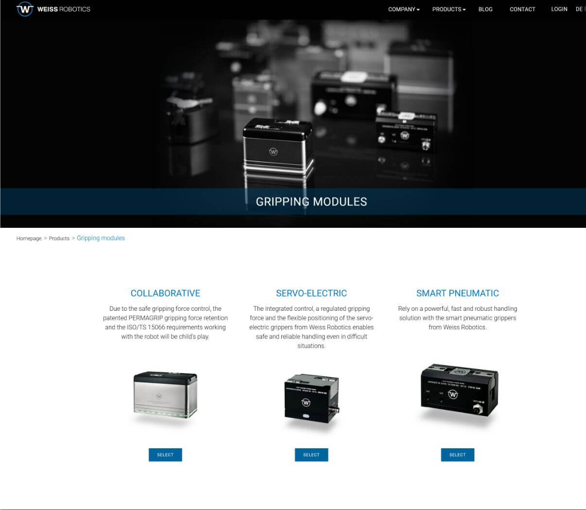 Webdesign für Weiss Robotics in Ludwigsburg