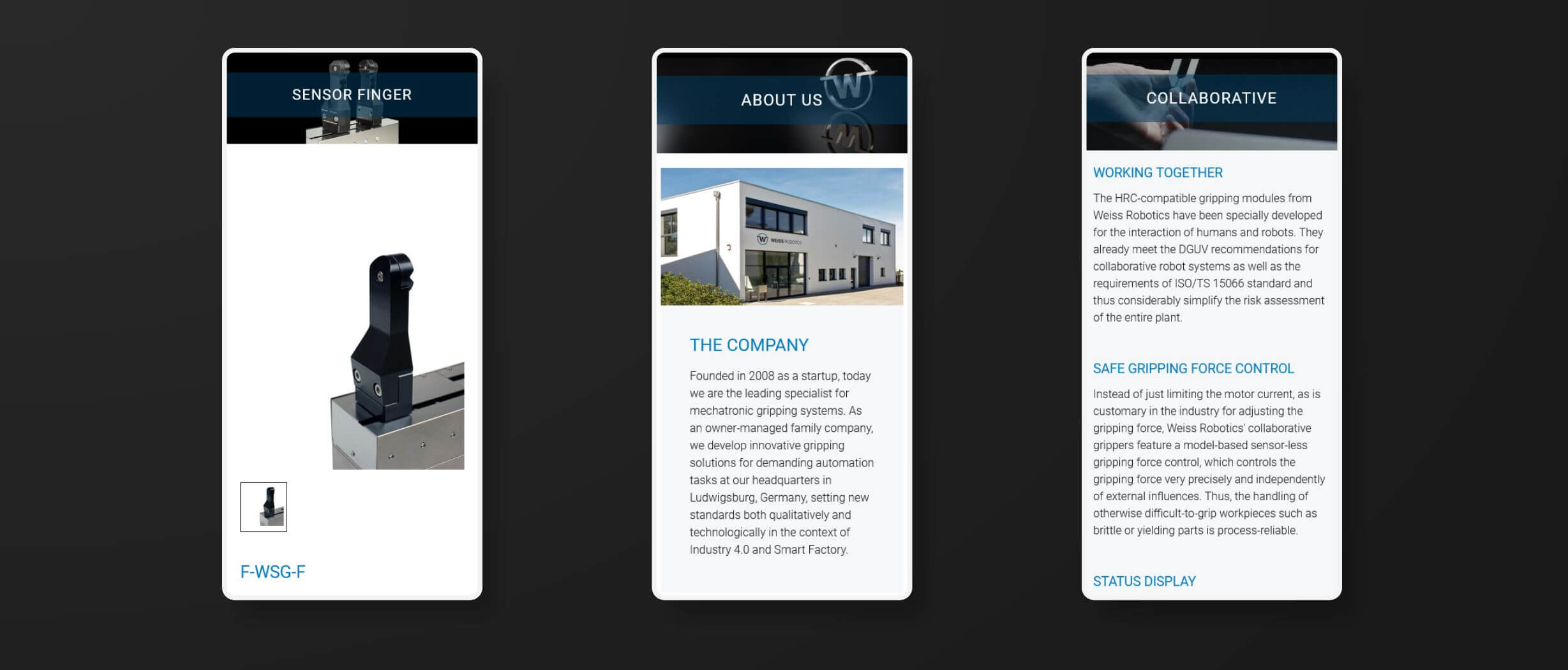 Responsive Darstelllung der Webseite
